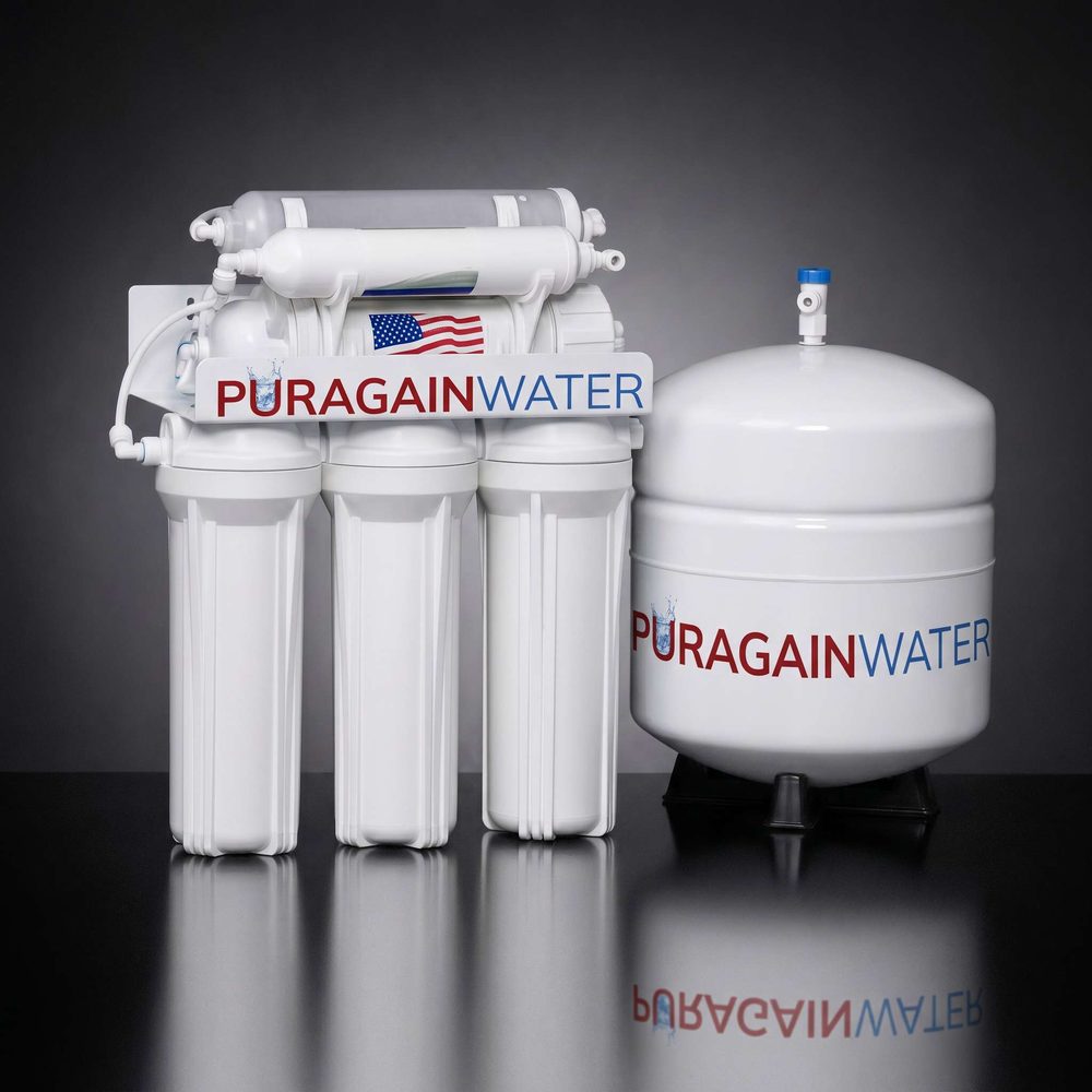 Puragain Water reverse osmosis alkaline drinking water system with storage tank
